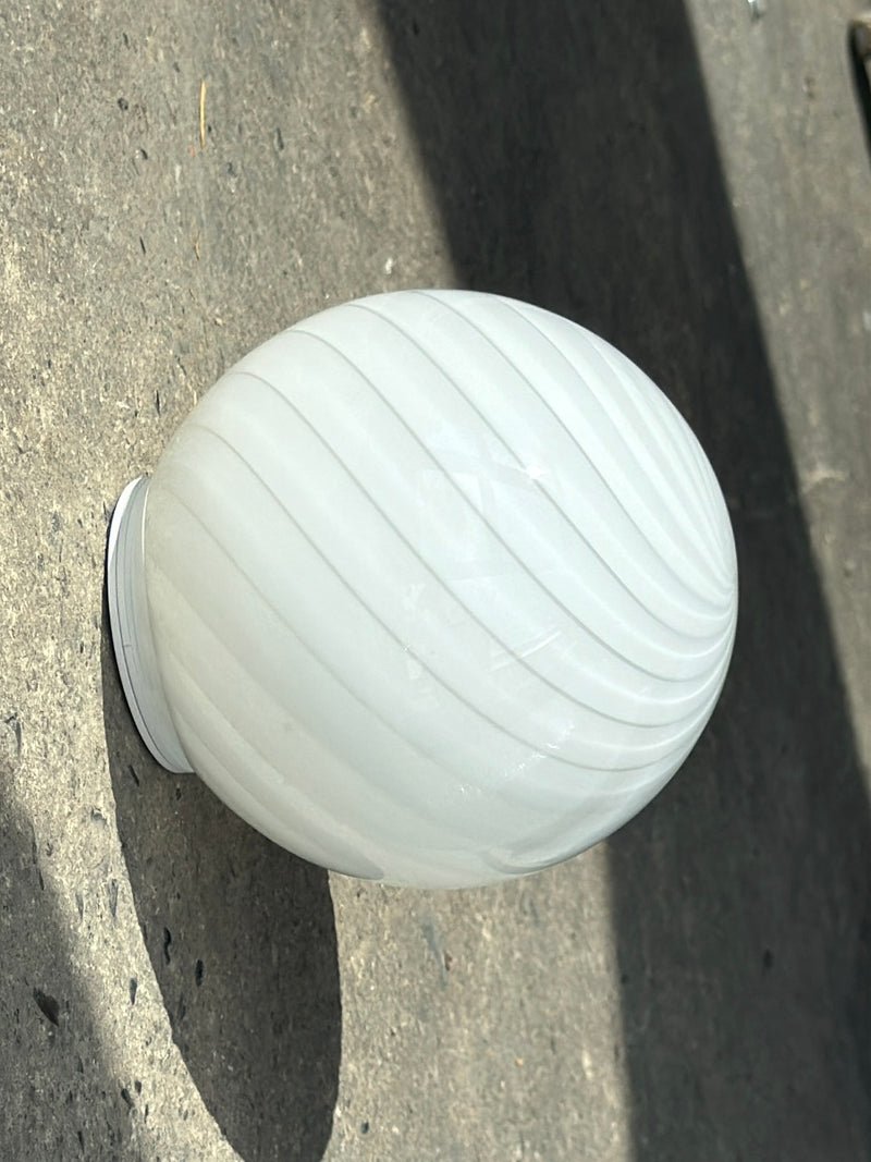 Murano Candy vägglampa vit swirl D:14 cm