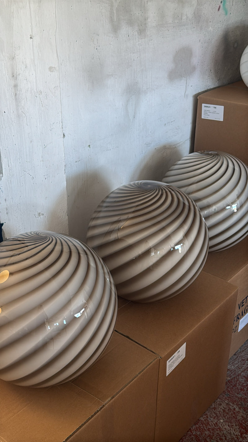 Murano Candy golvlampa grå brun swirl D:40 cm