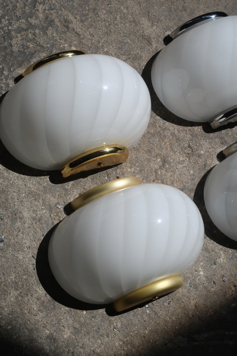 Murano Candy vägglampa vit swirl 21x15cm