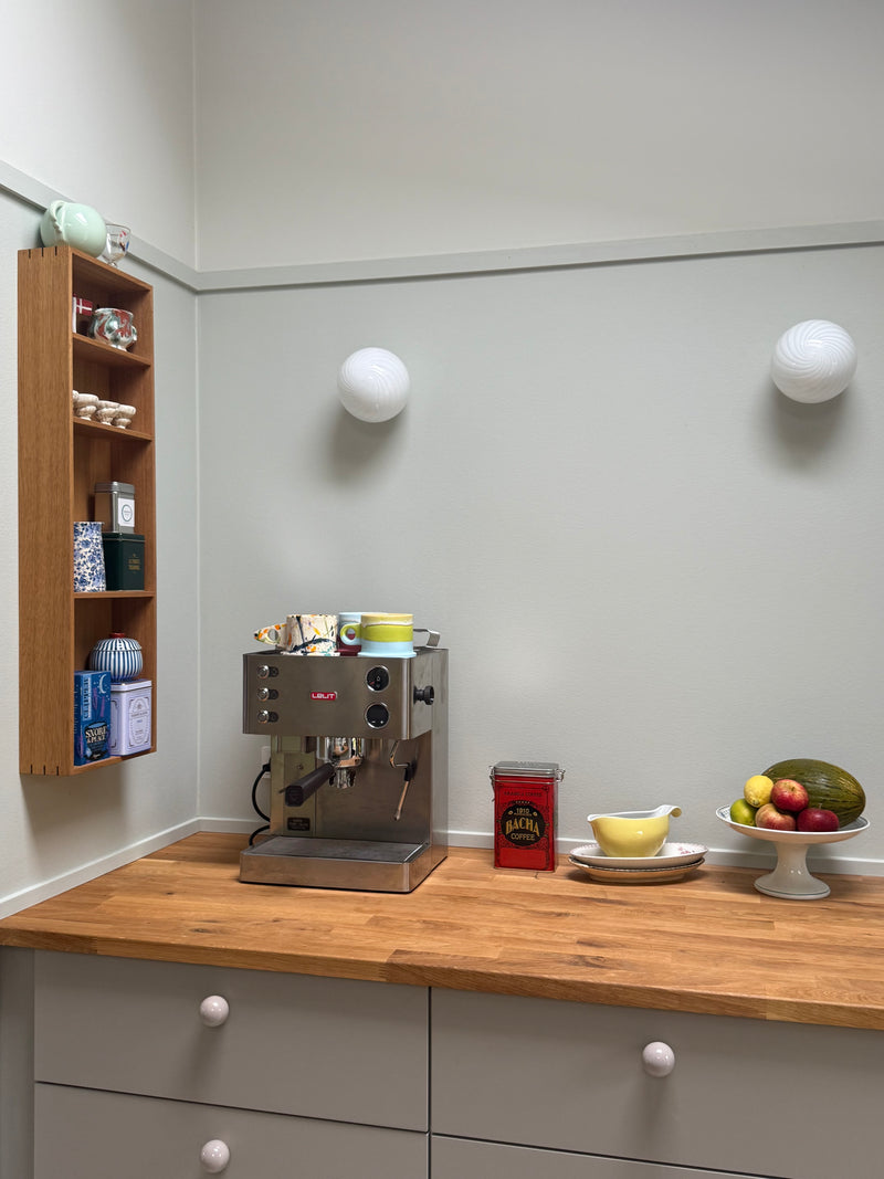 Murano Candy vägglampa vit swirl D:14 cm