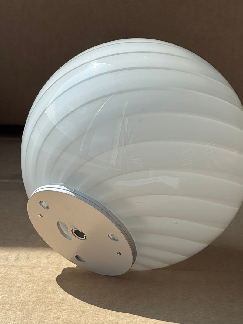 Murano Candy vägglampa vit swirl D:14 cm