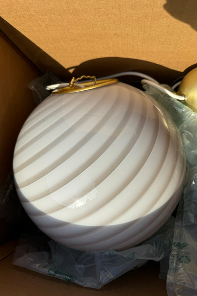 Murano Candy pendel karamell crème swirl D:30 cm