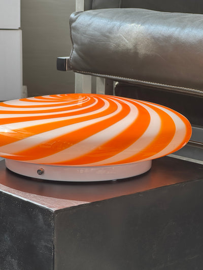 Murano Candy plafond oranje/wit swirl D:30 cm