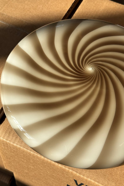 Murano Candy plafond grijs-bruin swirl D:30 cm