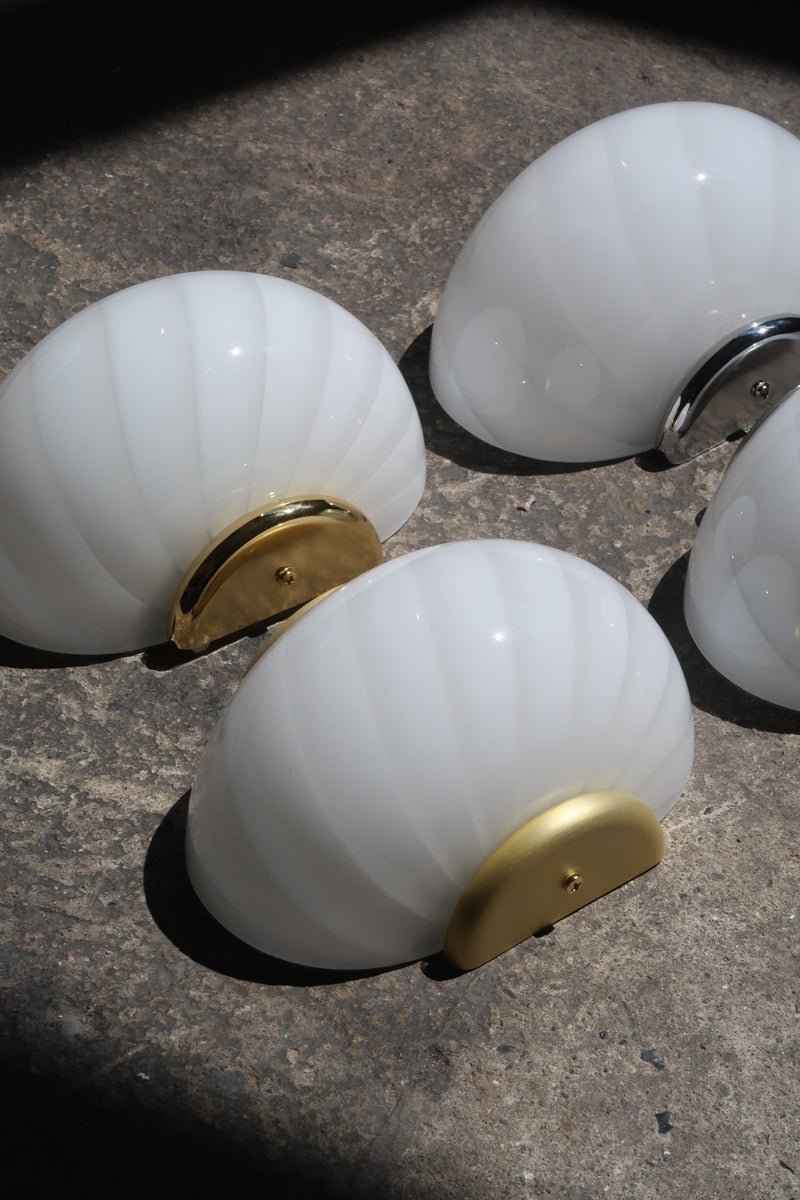 Murano Candy vägglampa vit swirl 21x15cm