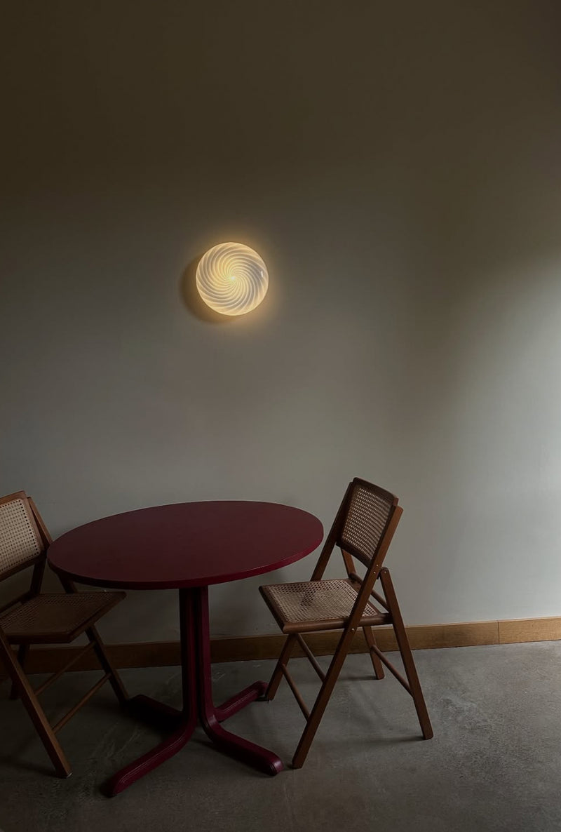 Murano Candy plafond blå swirl D:30 cm