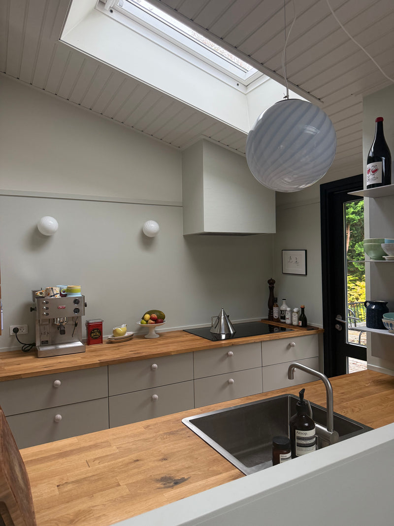 Murano Candy vägglampa vit swirl D:14 cm