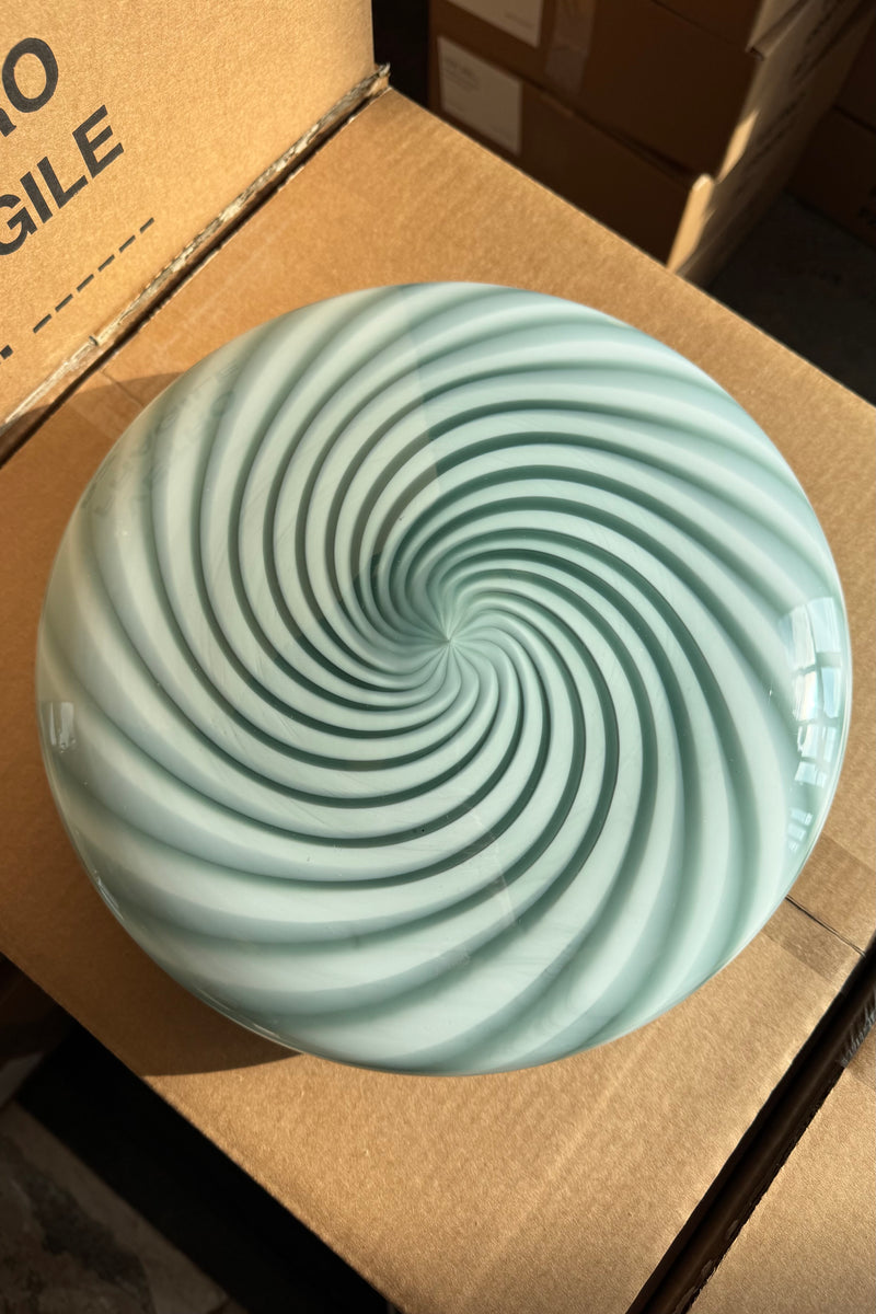 Murano Candy plafond petroleumgrön swirl D:30 cm