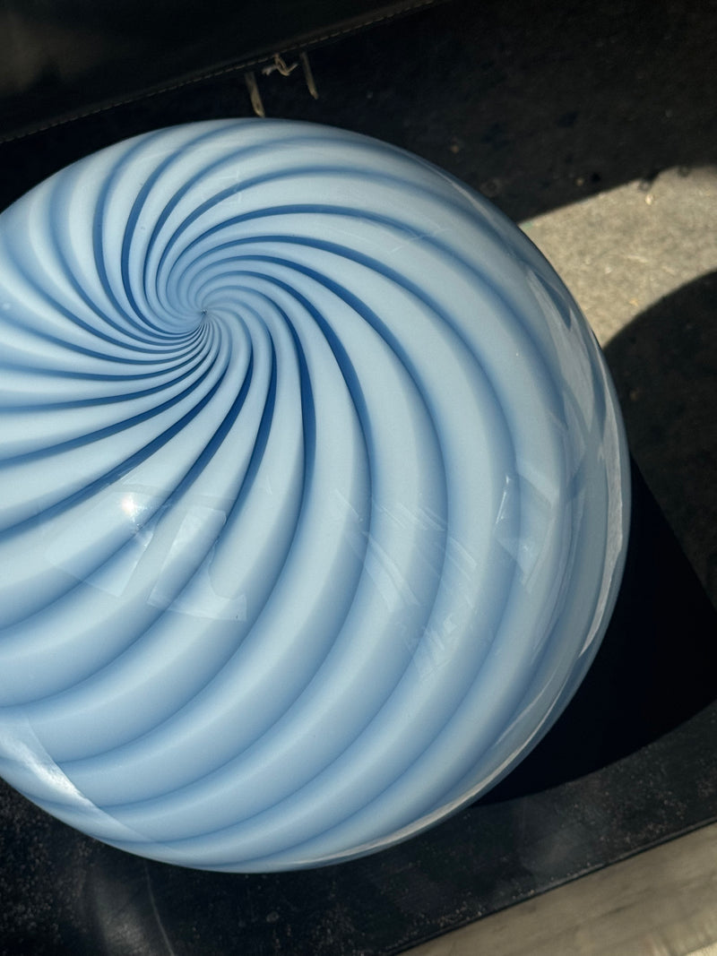 Murano Candy bordslampa blå swirl D:30 cm