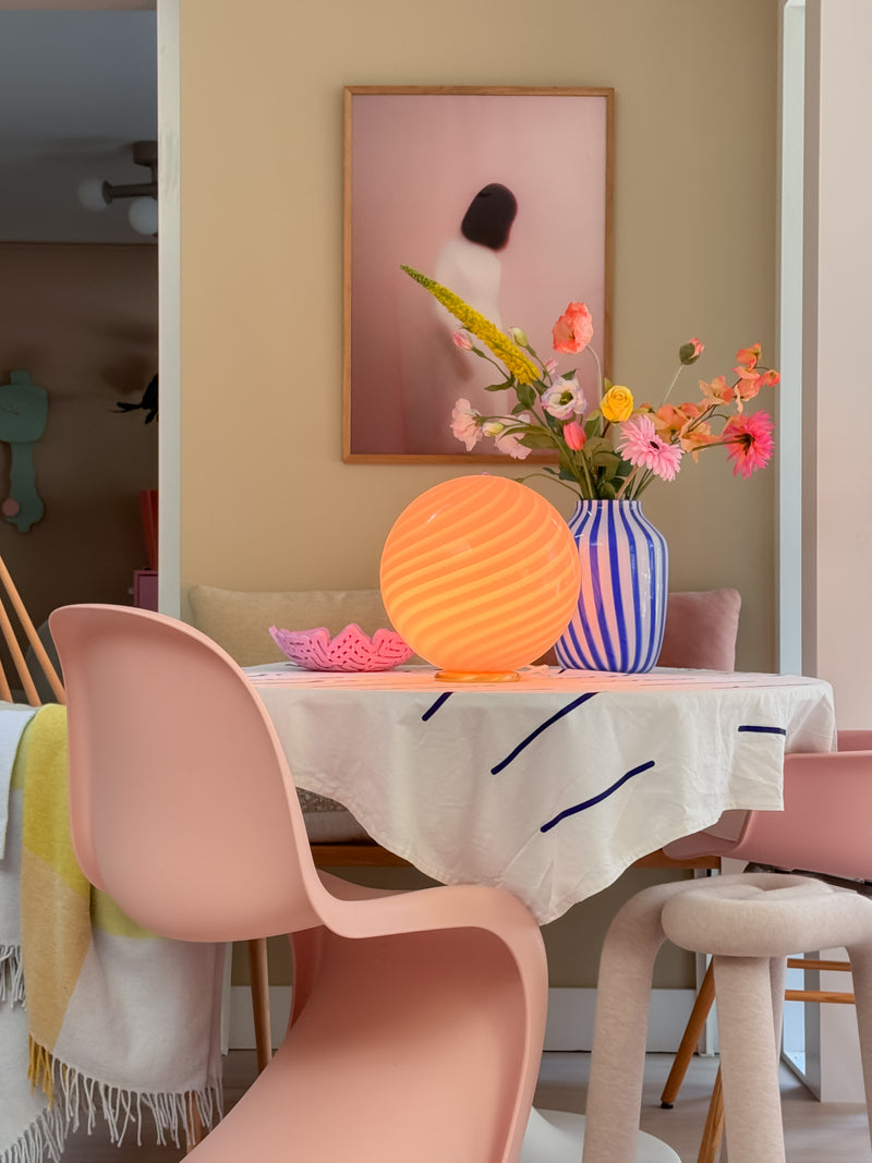 Murano Candy bordslampa bubble gum swirl D:30 cm