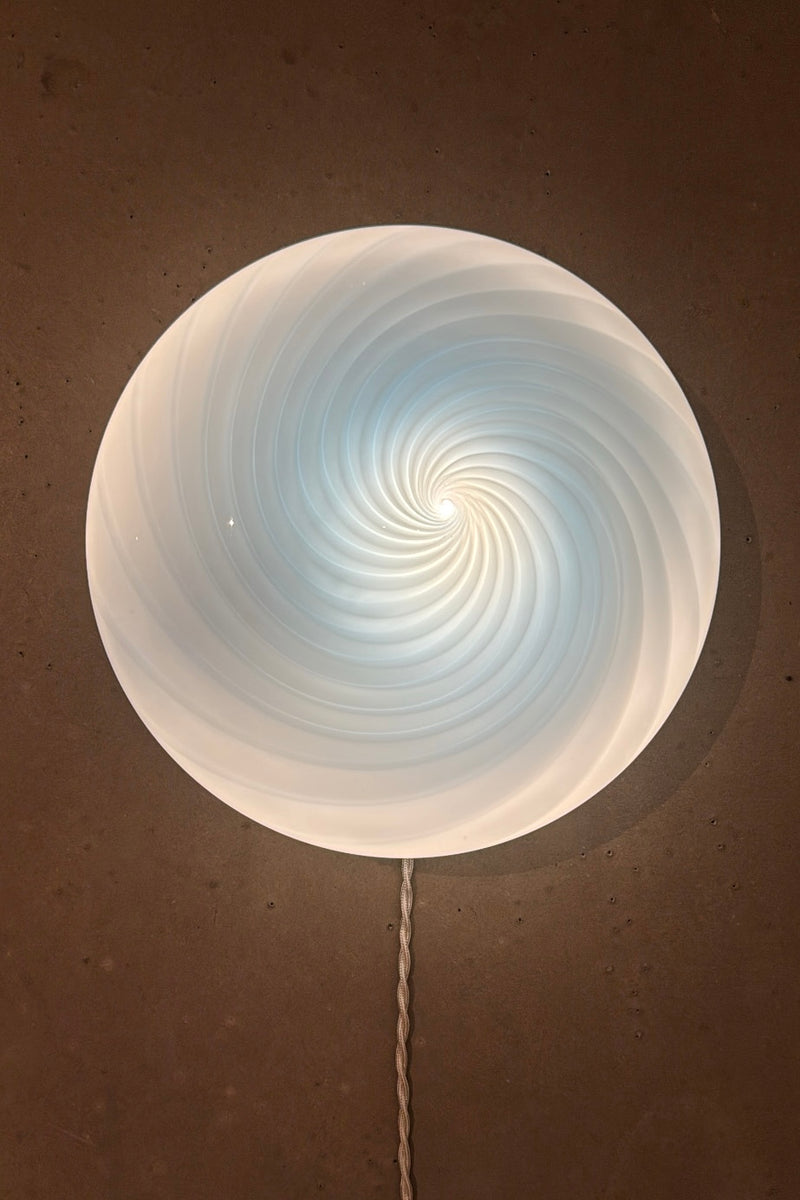Murano Candy plafond ljusblå swirl D:30 cm