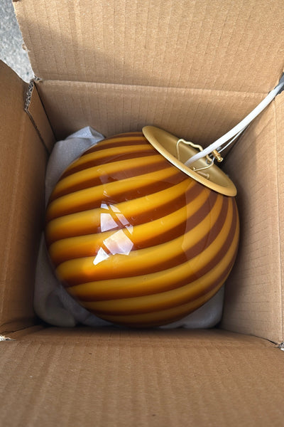 Murano Candy pendel orange rav swirl D:20 cm