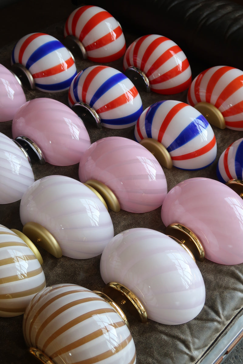 Murano Candy vägglampa bubble gum swirl 21x15cm