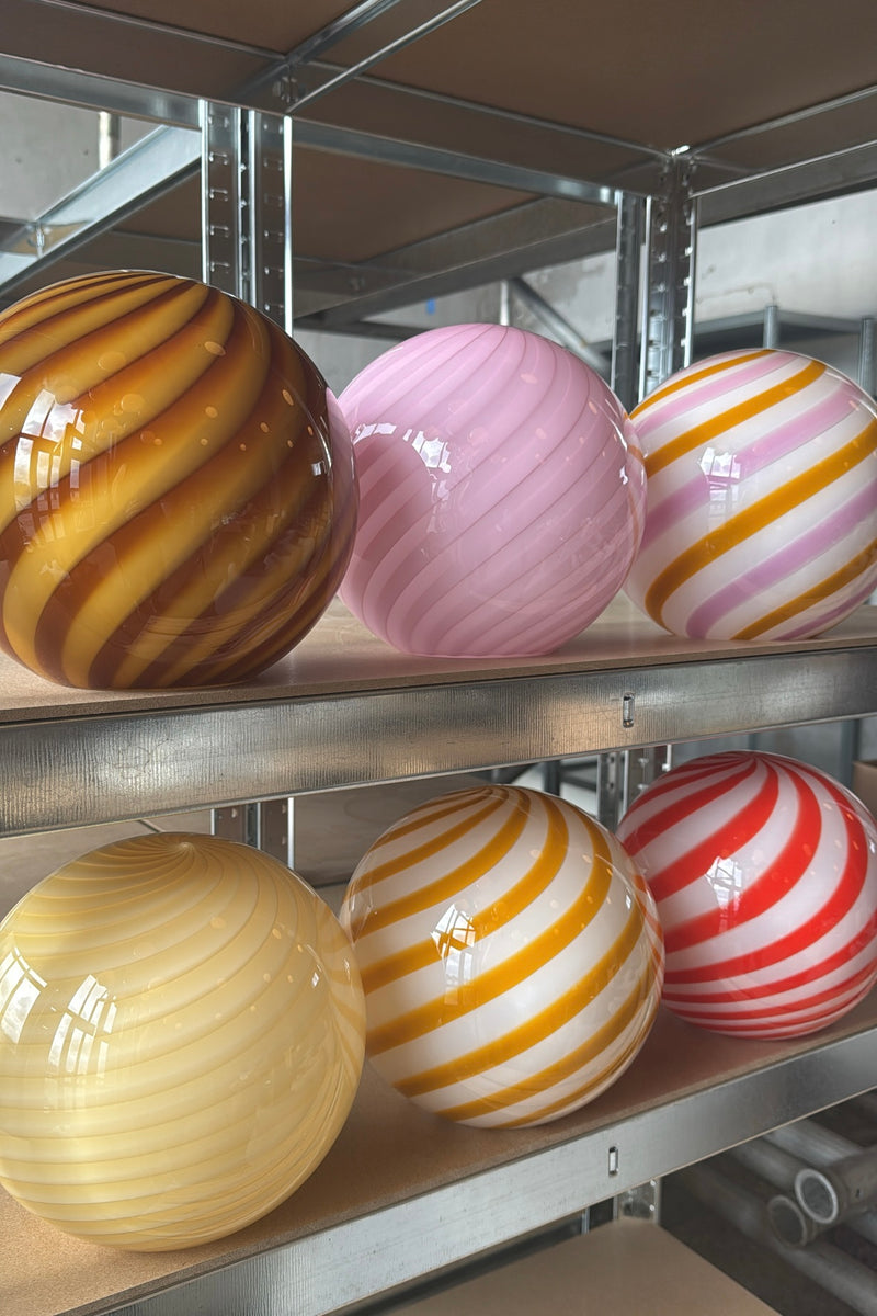 Murano Candy pendel orange rav swirl D:20 cm