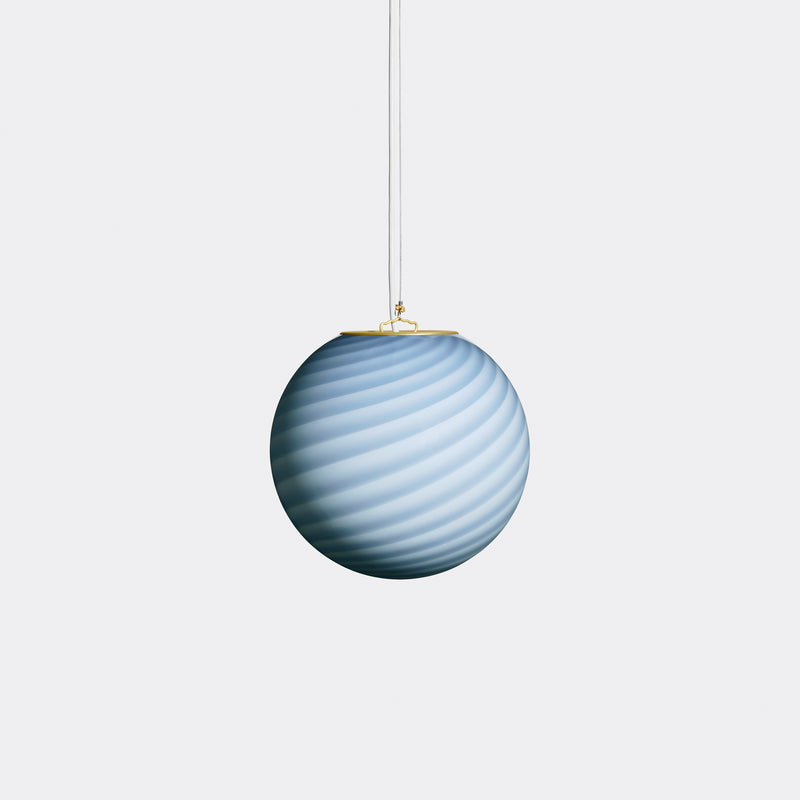 Murano Candy pendel blauw swirl D:20 cm