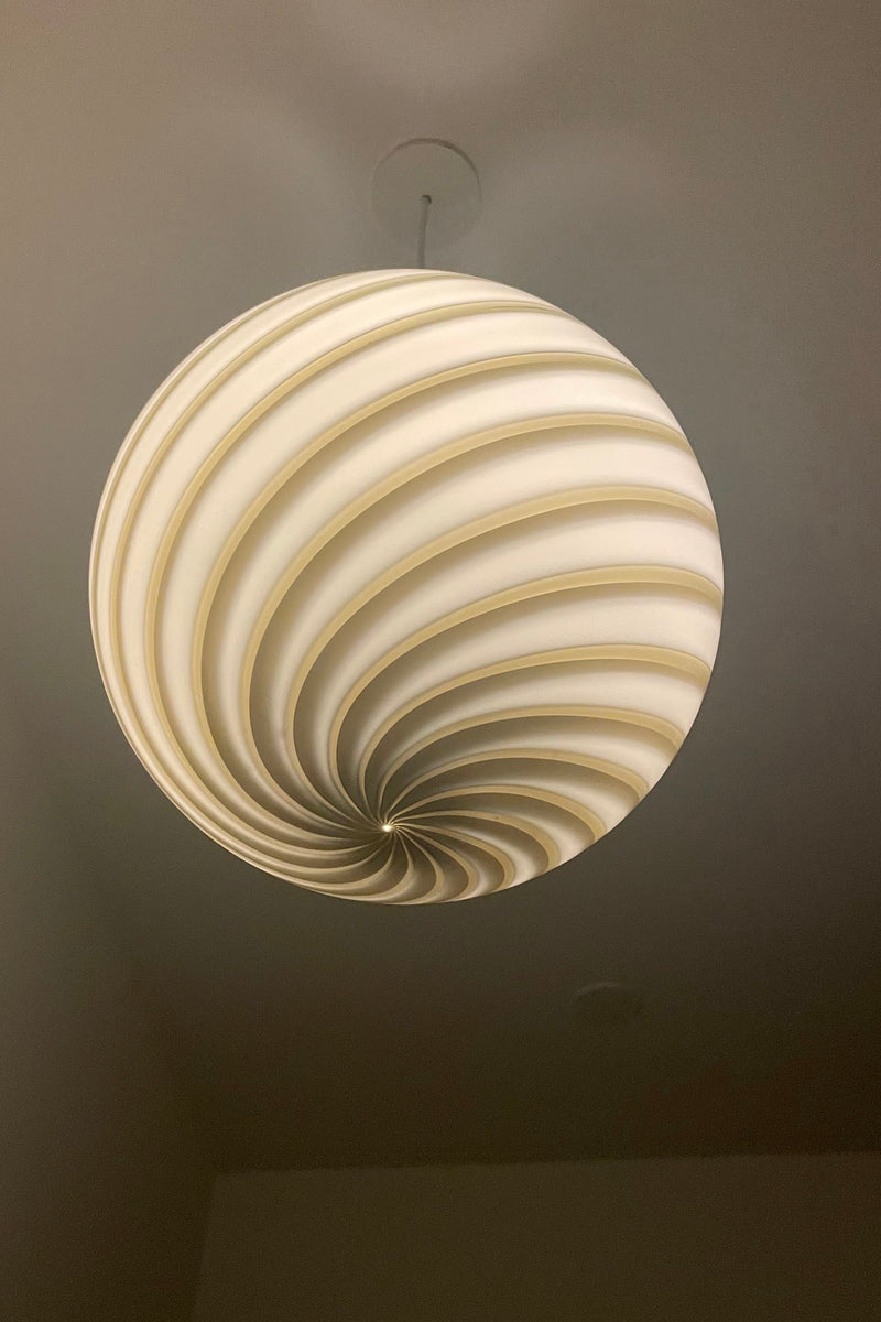 Murano Candy pendel grå brun swirl  D:30 cm