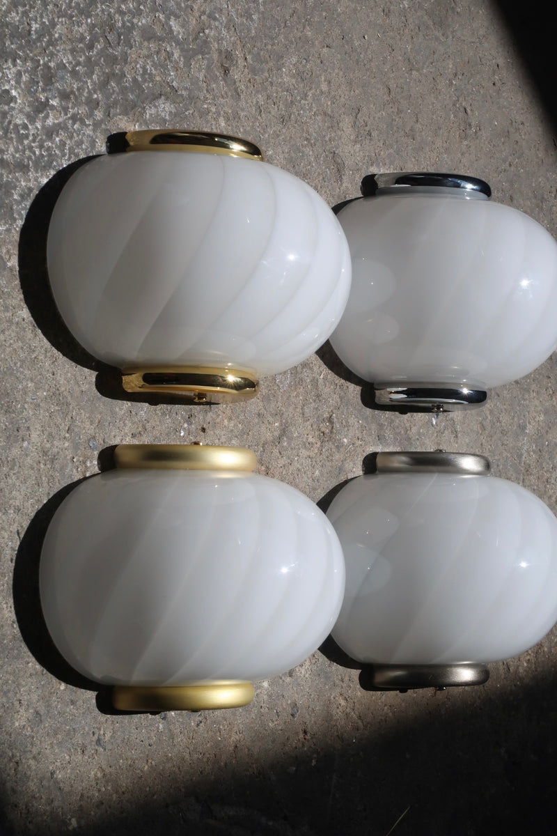 Murano Candy vägglampa vit swirl 21x15cm