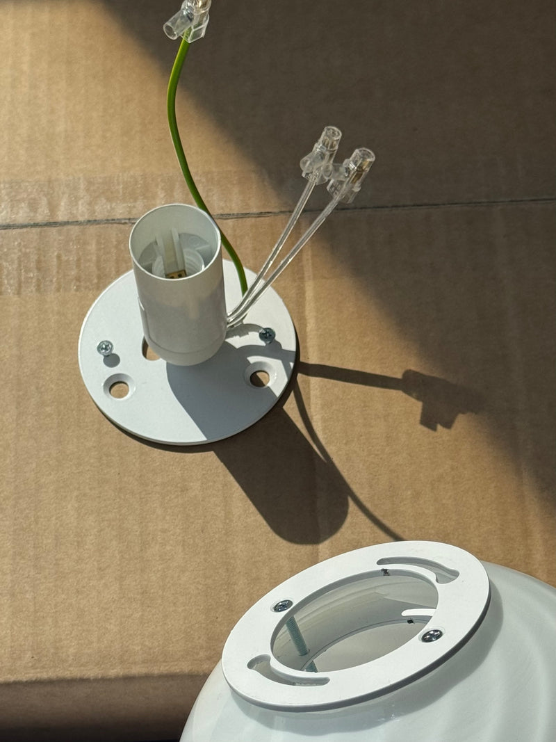 Murano Candy vägglampa vit swirl D:14 cm