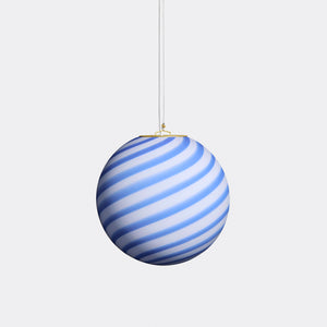 Murano Candy pendel blå/vit swirl D:30 cm