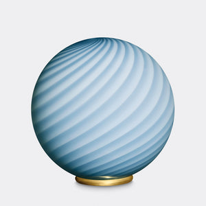 Murano Candy golvlampa blå swirl D:40 cm