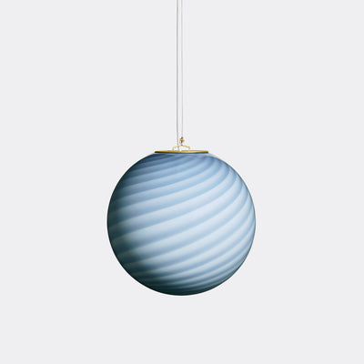 Murano Candy pendel blå swirl D:30 cm