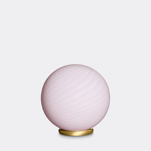 Murano Candy table lamp soft pink swirl D:20 cm