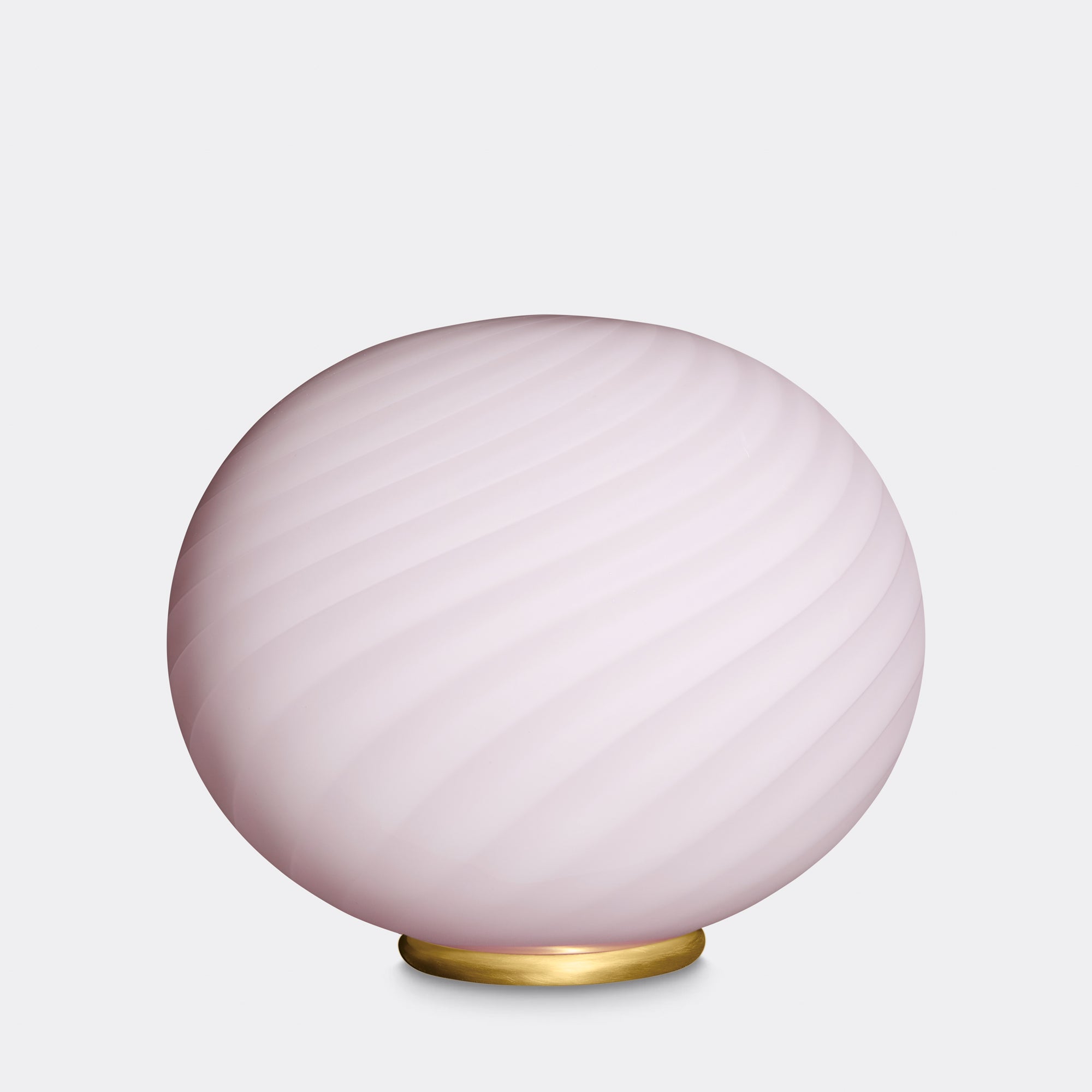 Murano Candy oval golvlampa mjuk ljusrosa swirl D:40 cm