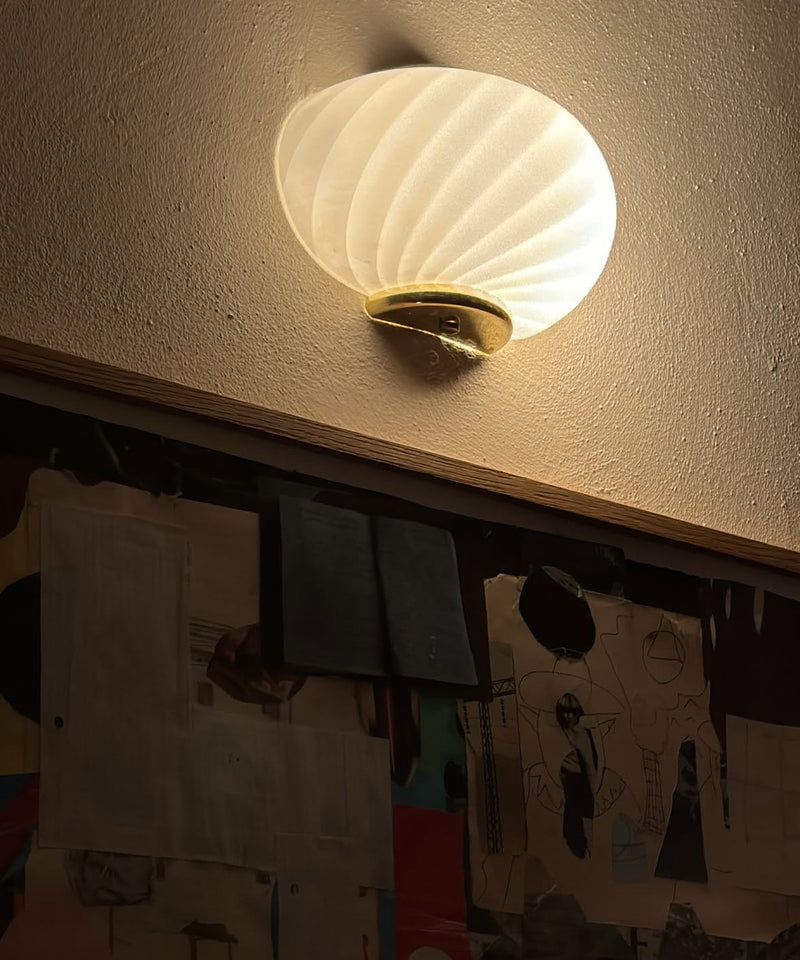 Murano Candy vägglampa vit swirl 21x15cm