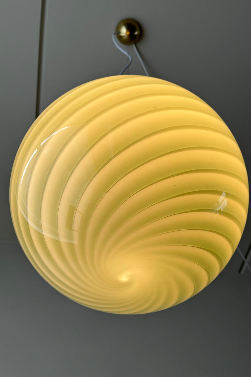 Murano Candy pendel petroleumgrön swirl D:30 cm