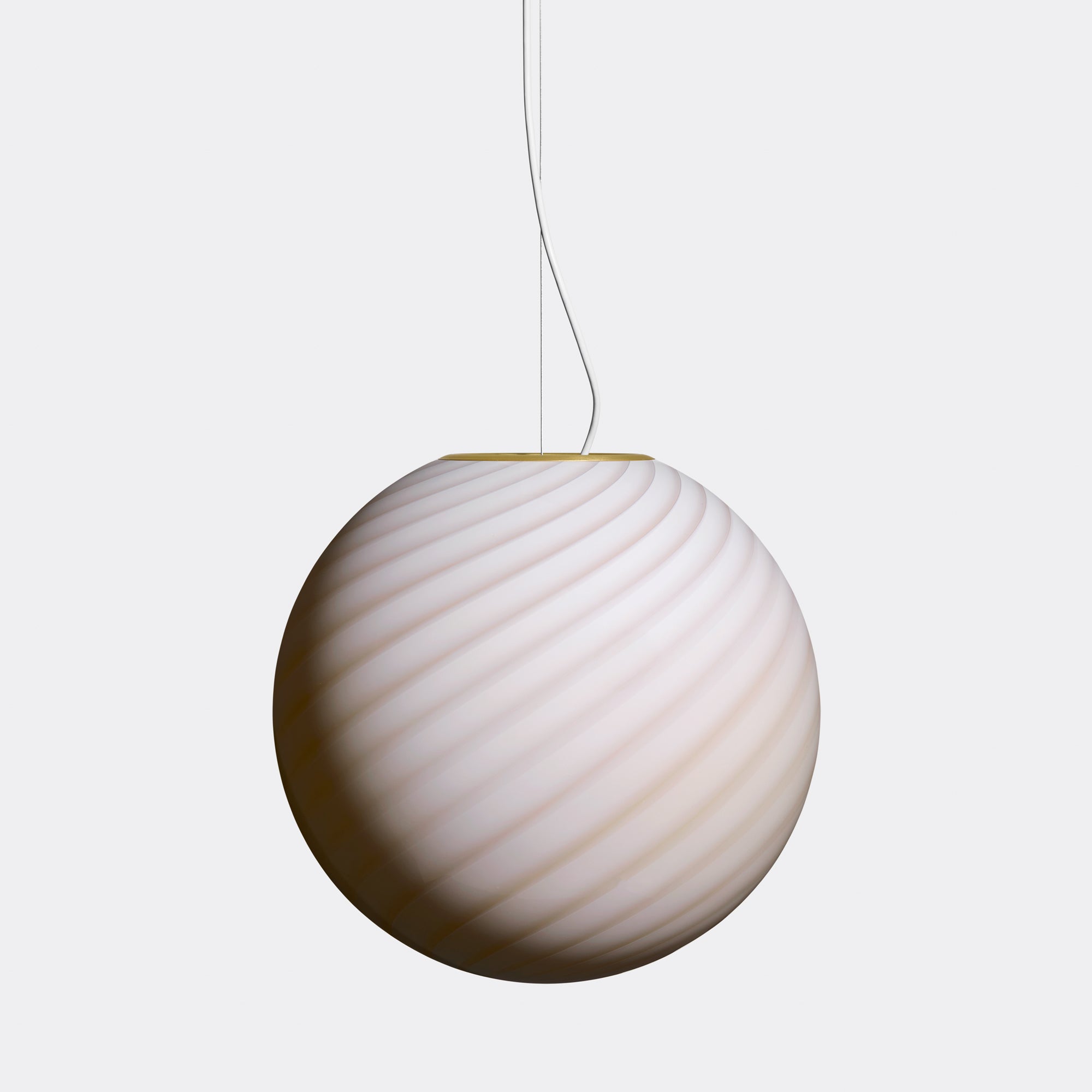 Big Murano Candy Round Pendant Caramel Cream Swirl D: 40 cm