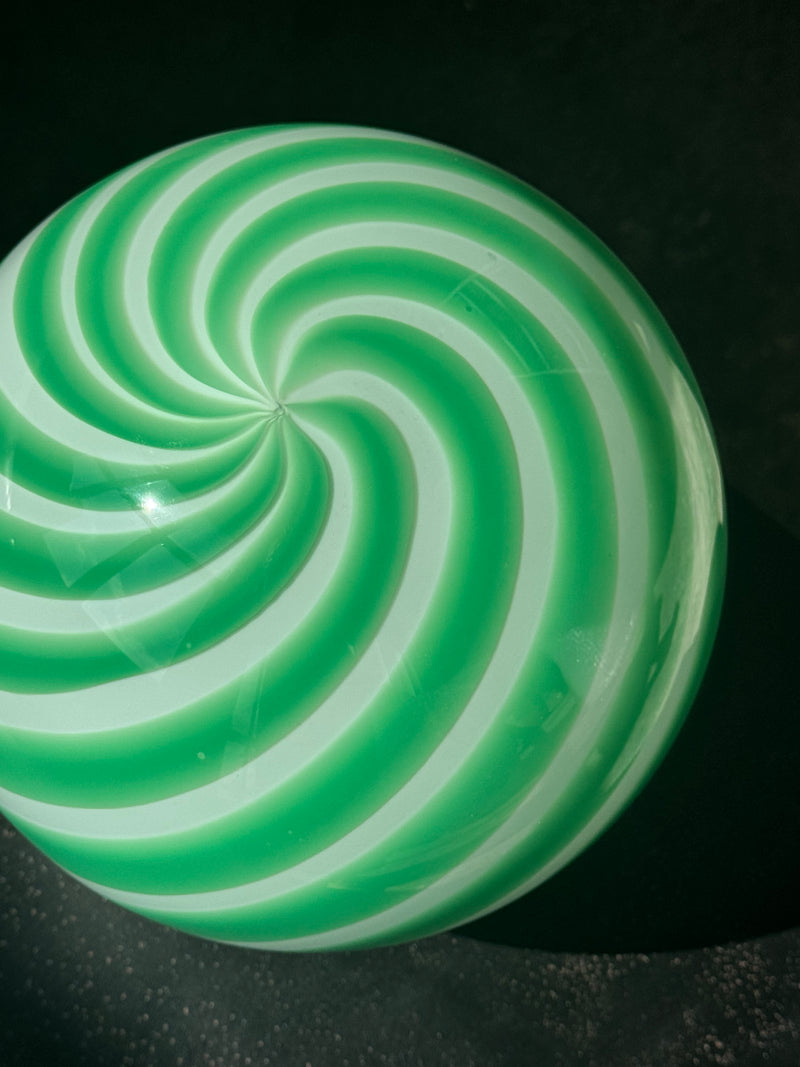 Murano Candy bordslampa grön/vit swirl D:20 cm