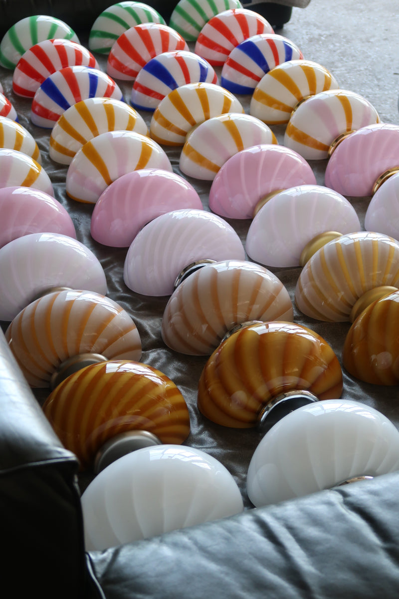 Murano Candy vägglampa orange bärnsten swirl 21x15cm