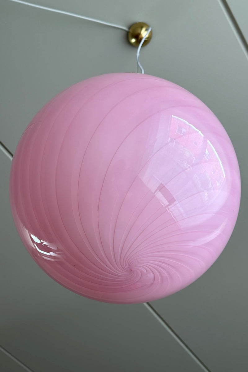 Stor Murano Candy pendel bubble gum ljusrosa D:40 cm