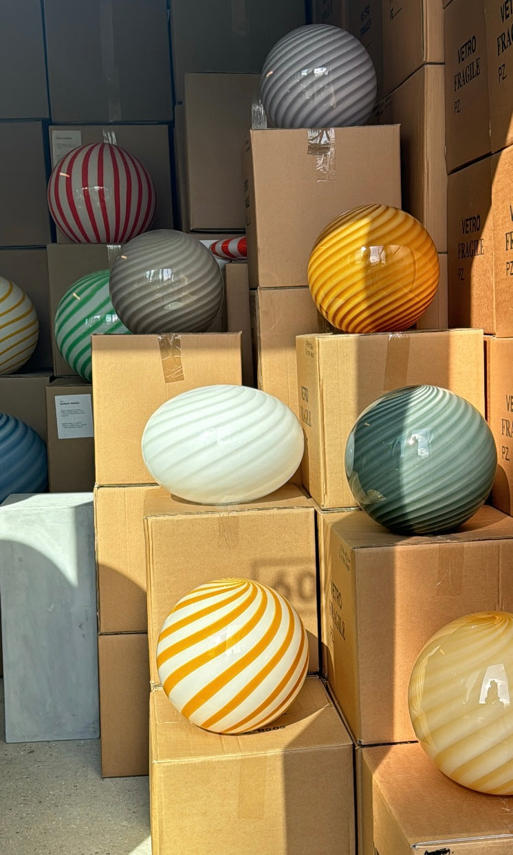 Murano Candy pendel petroleumgrön swirl D:30 cm