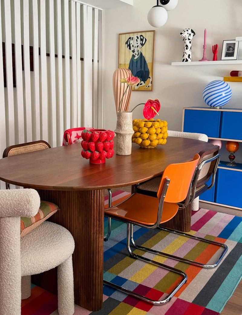 Murano Candy bordslampa blå/vit swirl D:30 cm