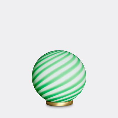 Murano Candy bordlampe grønn/hvit swirl D:20 cm