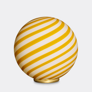 Murano Candy golvlampa gul/vit swirl D:40 cm