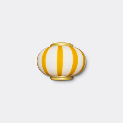 Murano Candy wall lamp yellow stripes 21x15cm