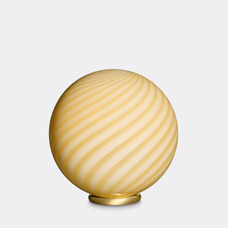 Murano Candy Table Lamp Yellow Swirl D:20 cm