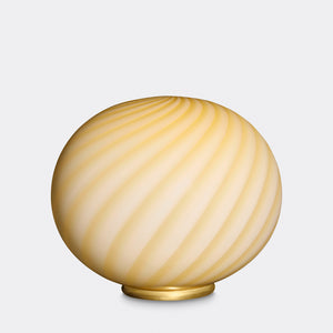 Murano Candy oval floor lamp yellow swirl D:40 cm