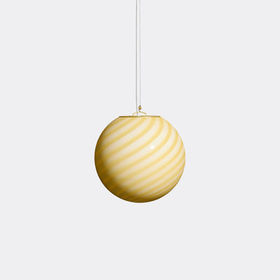 Murano Candy pendel gul swirl D:20 cm