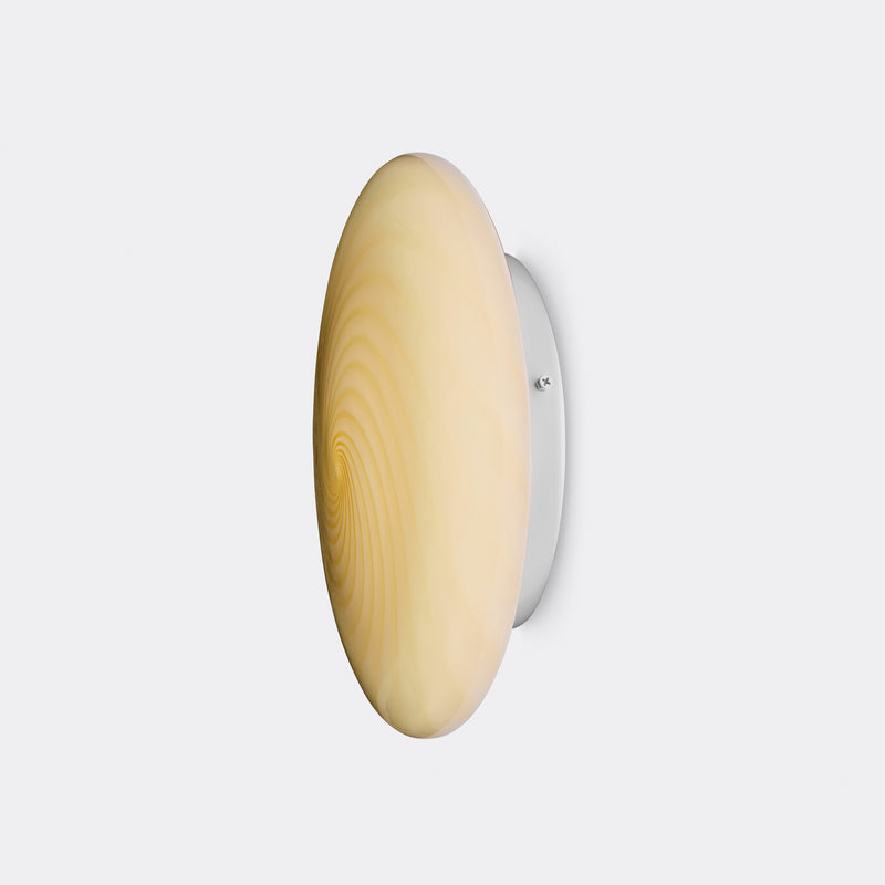 Murano Candy plafond gul swirl D:30 cm