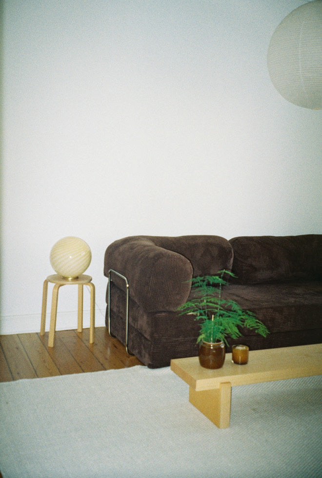 Murano Candy bordslampa gul swirl D:30 cm