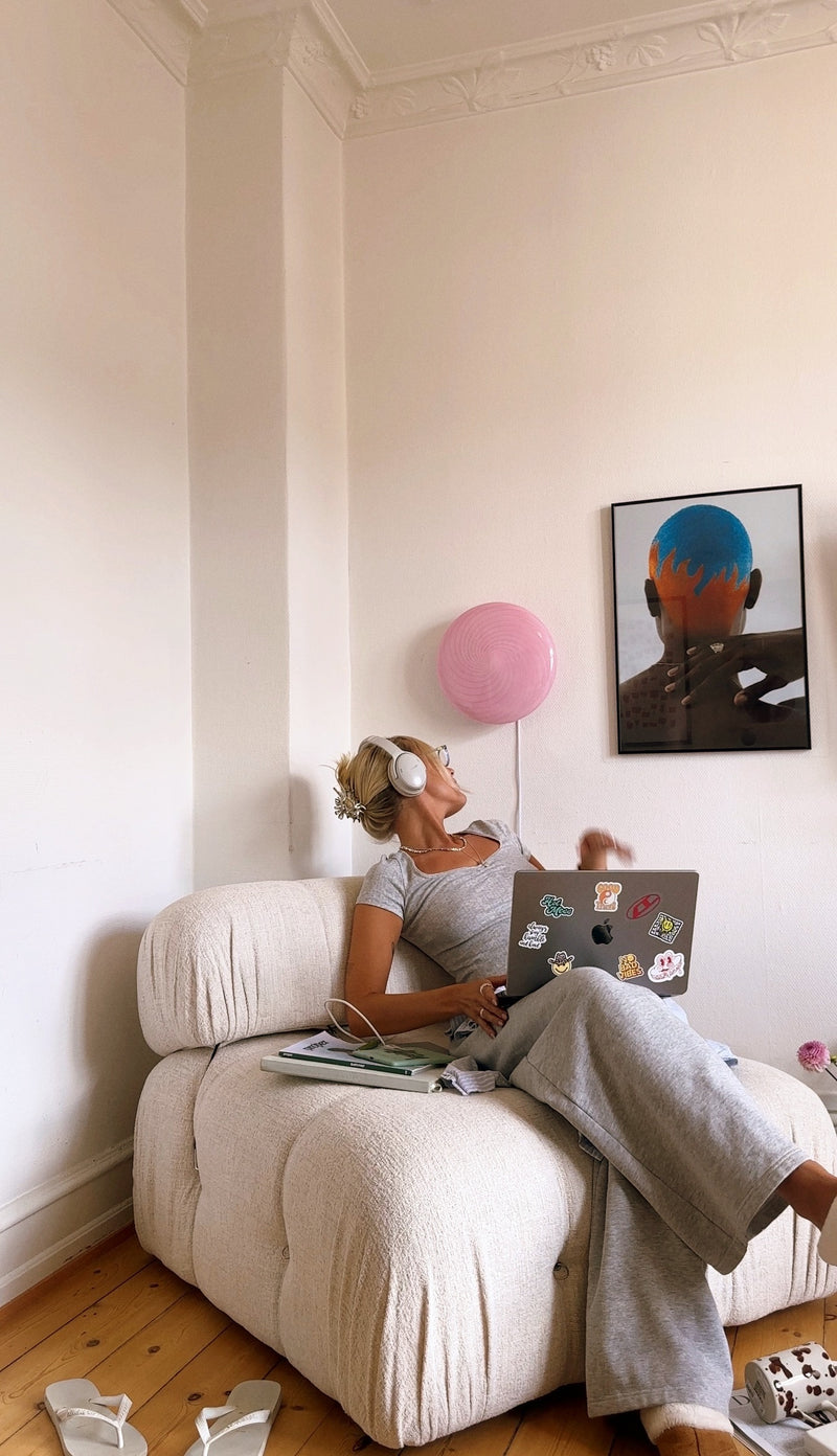 Murano Candy plafond bubble gum lyserød swirl D:30 cm