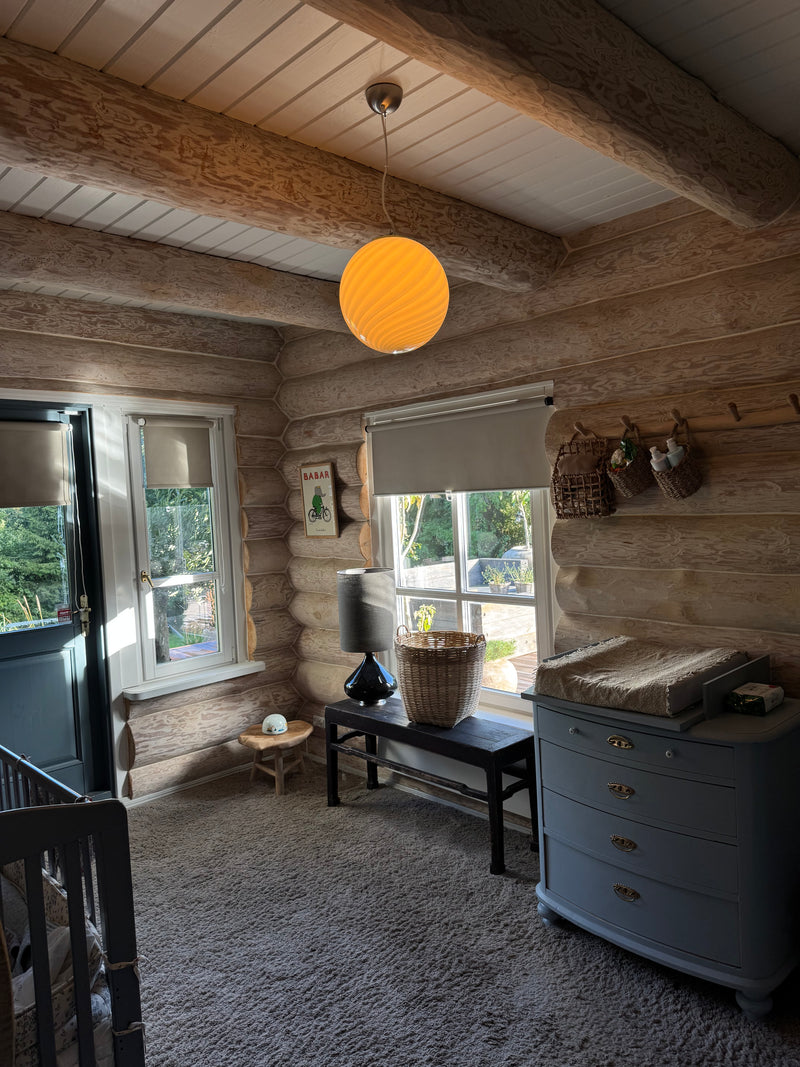 Murano Candy pendel blå swirl D:30 cm