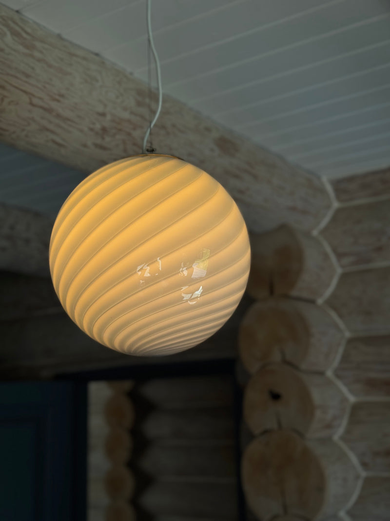 Murano Candy pendel blå swirl D:30 cm