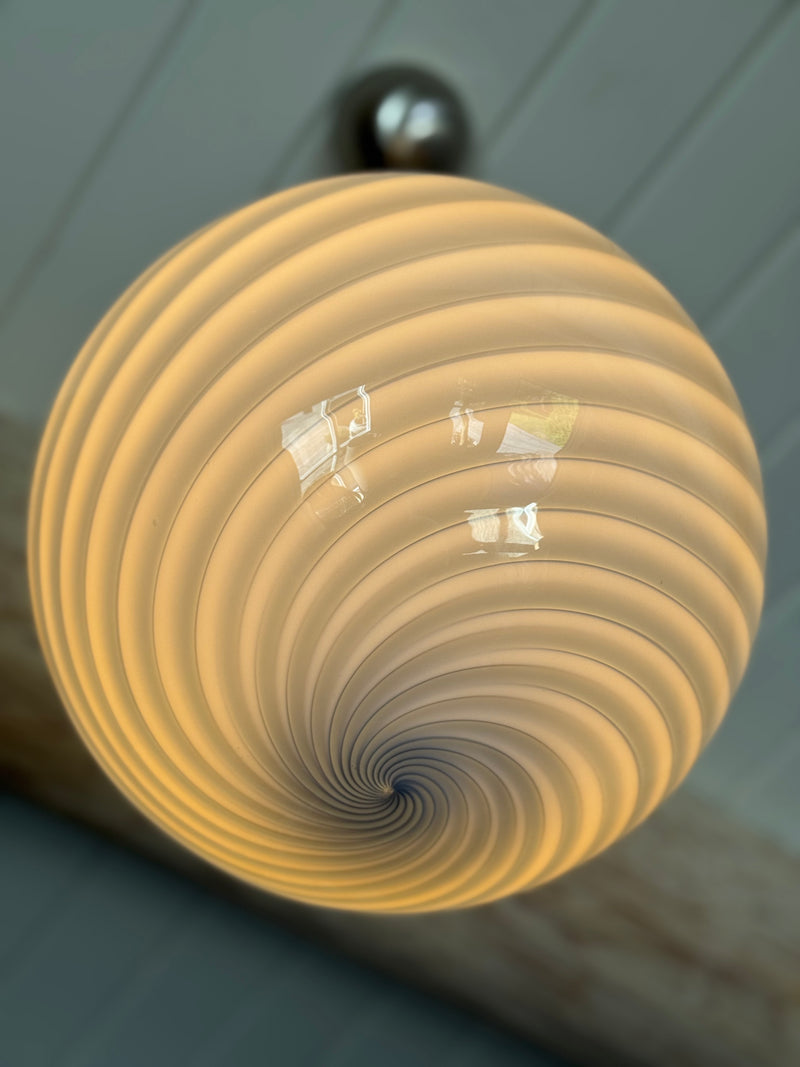 Murano Candy pendel blå swirl D:30 cm