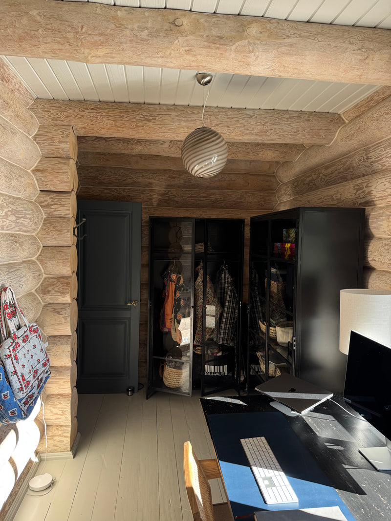 Murano Candy pendel grå brun swirl  D:30 cm