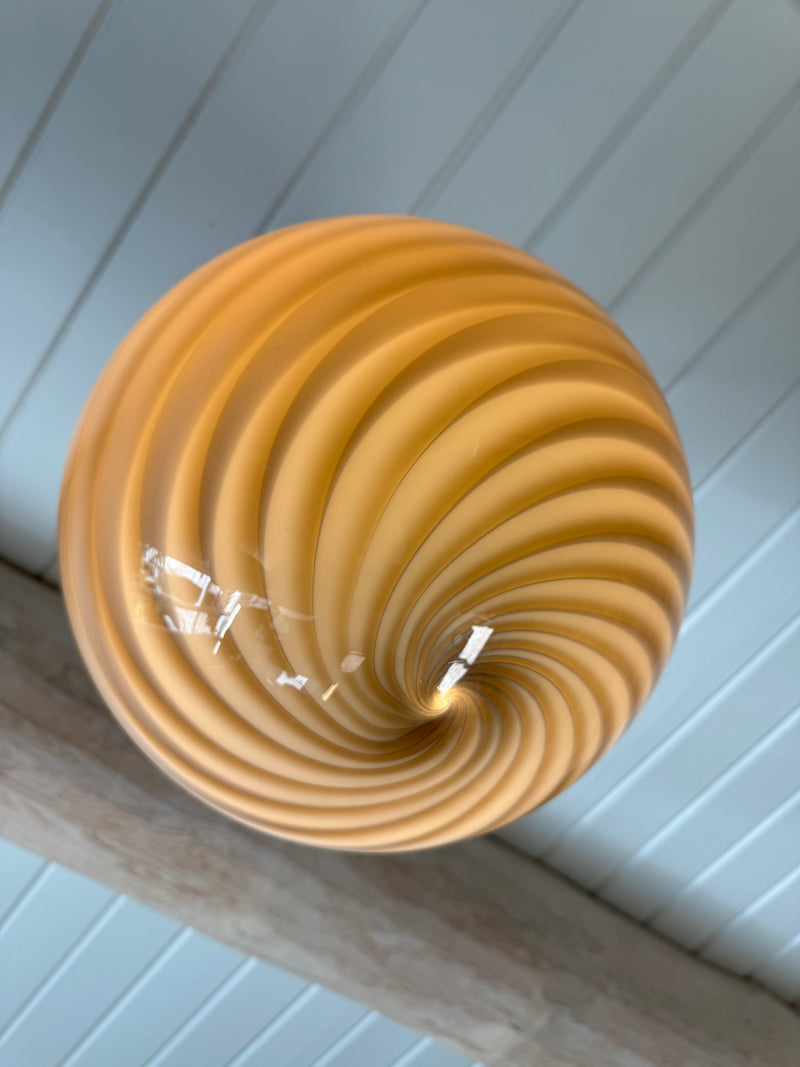 Murano Candy pendel grå brun swirl  D:30 cm