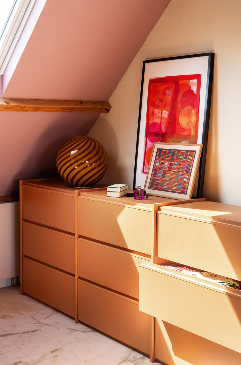 Murano Candy golvlampa gul rav orange swirl D:40 cm